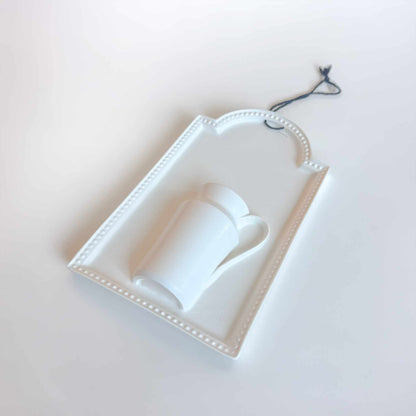 Kurashima Handmade Wall Vase - White/Deep Taupe