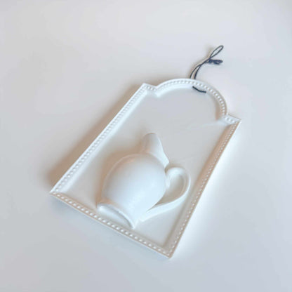 Kurashima Handmade Wall Vase - White/Deep Taupe
