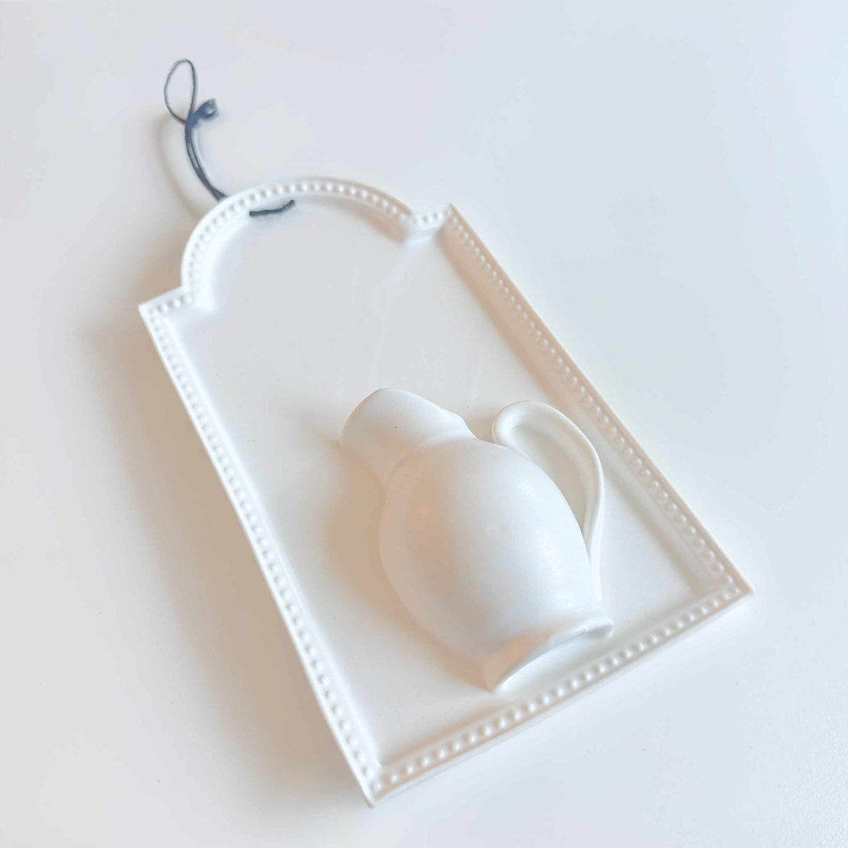 Kurashima Handmade Wall Vase - White/Deep Taupe