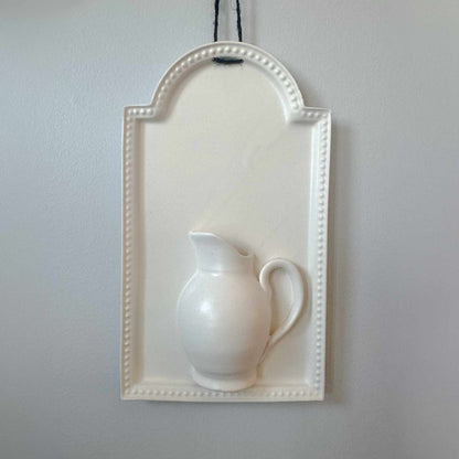 Kurashima Handmade Wall Vase - White/Deep Taupe