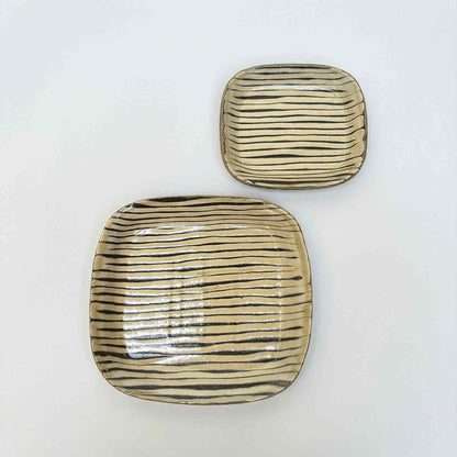 Slipware Handmade Square Plate by Momoko Shiohata - S/L [Limited Qty]