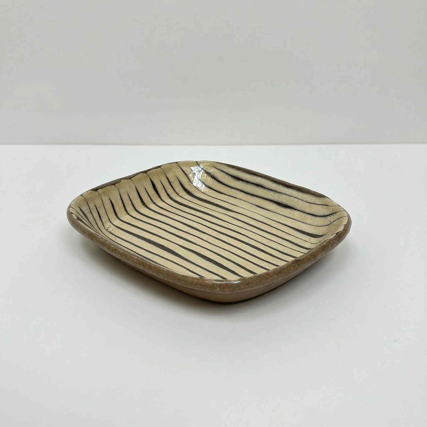 Slipware Handmade Square Plate by Momoko Shiohata - S/L [Limited Qty]