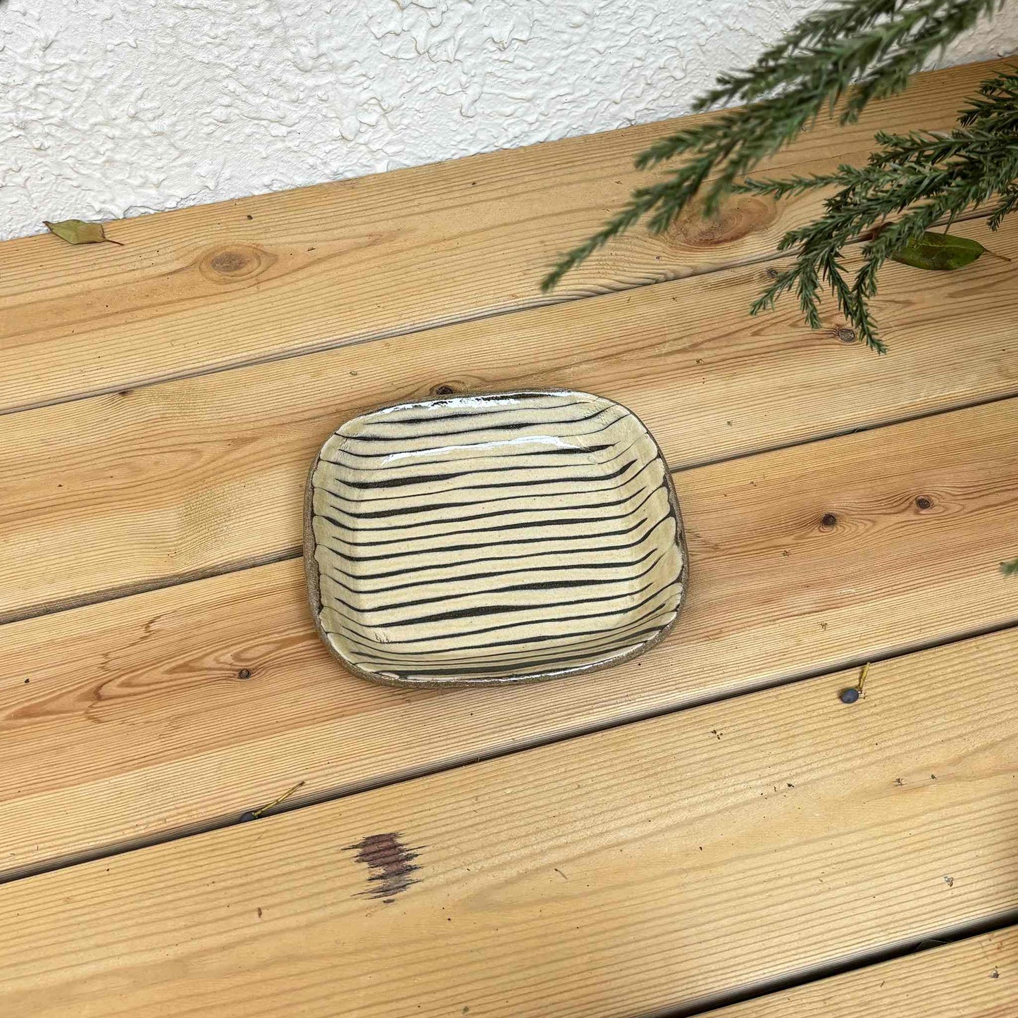 Slipware Handmade Square Plate by Momoko Shiohata - S/L [Limited Qty]