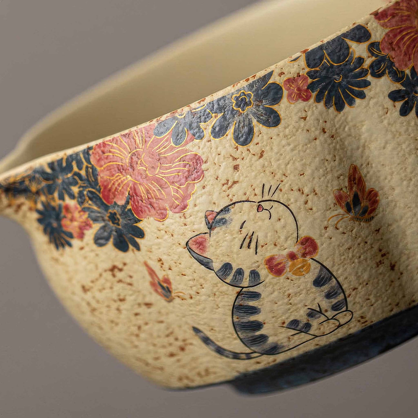 Blue&White Flint Red Handmade Matcha Bowl Set with Accessories