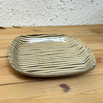 Slipware Handmade Square Plate by Momoko Shiohata - S/L [Limited Qty]