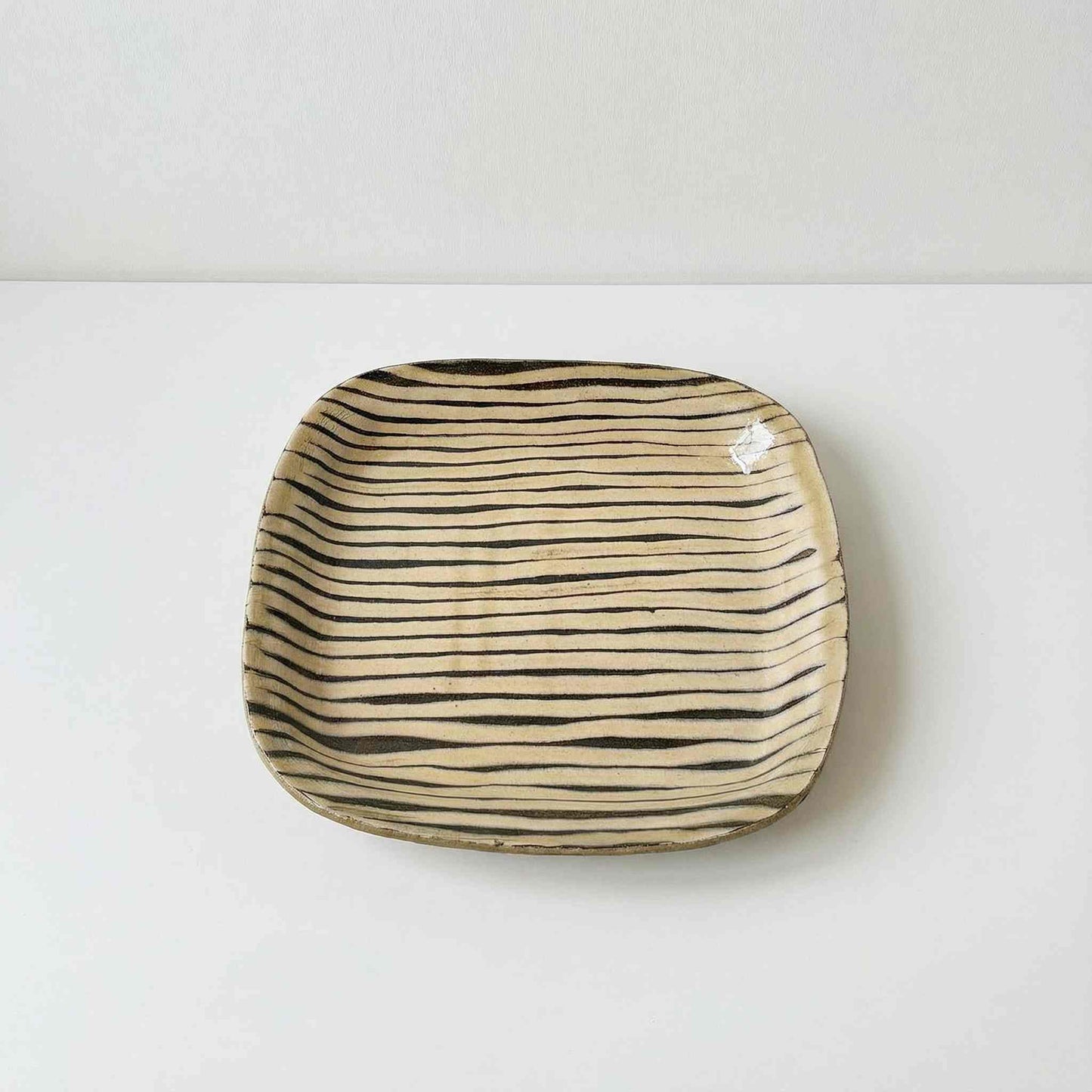 Slipware Handmade Square Plate by Momoko Shiohata - S/L [Limited Qty]