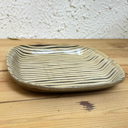 Slipware Handmade Square Plate by Momoko Shiohata - S/L [Limited Qty]