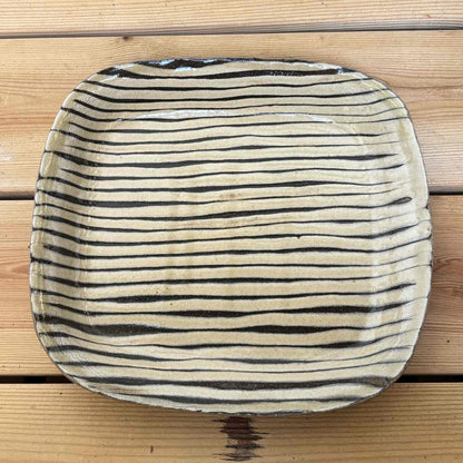 Slipware Handmade Square Plate by Momoko Shiohata - S/L [Limited Qty]