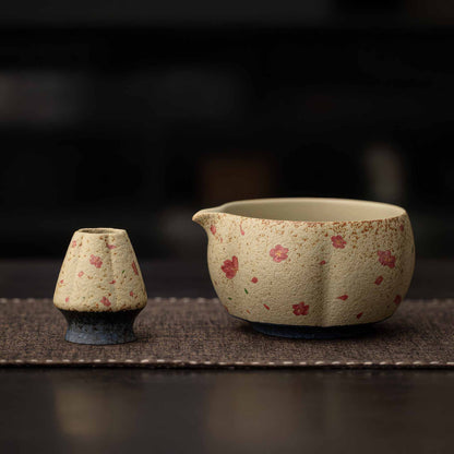 Blue&White Flint Red Handmade Matcha Bowl Set with Accessories