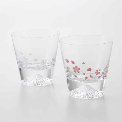 Mt. Fuji x Cherry Blossom Color-changing Rock Glass by Edo Glass