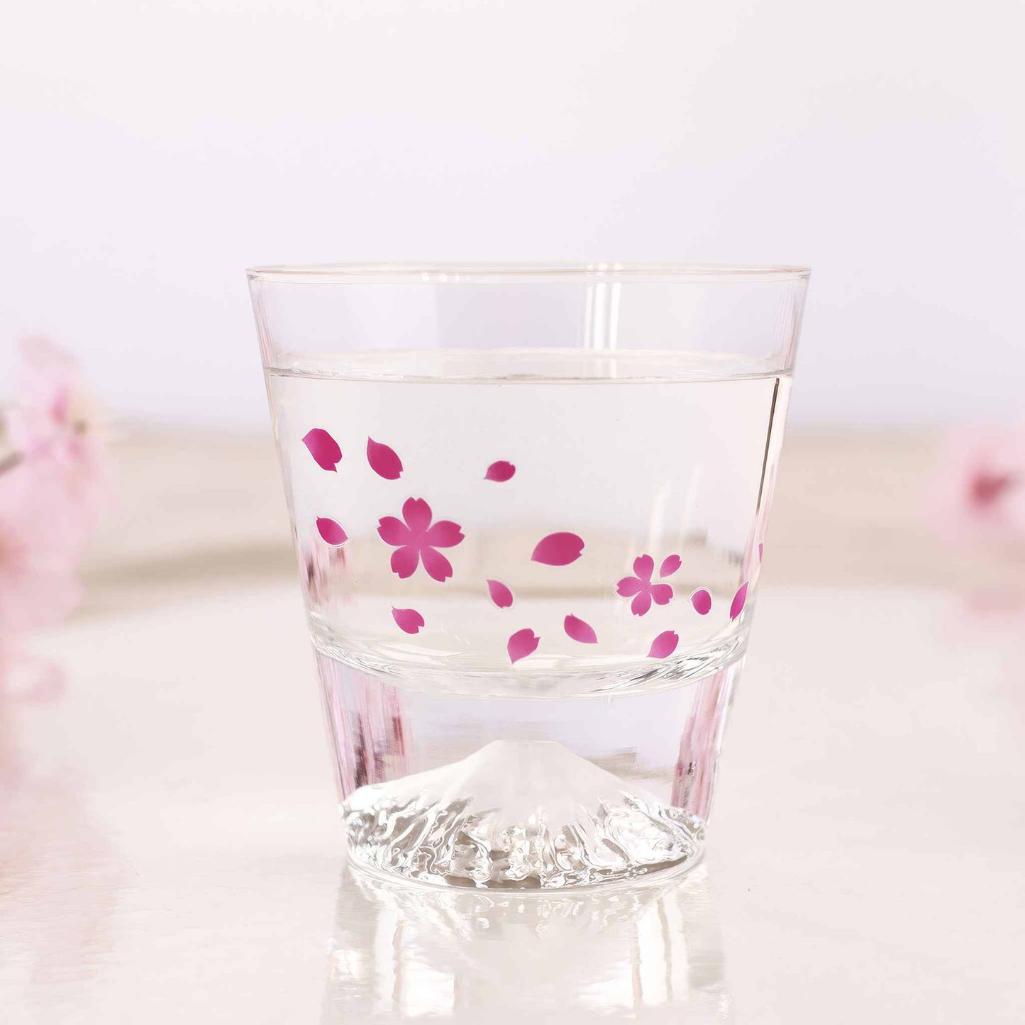 Mt. Fuji x Cherry Blossom Color-changing Rock Glass by Edo Glass