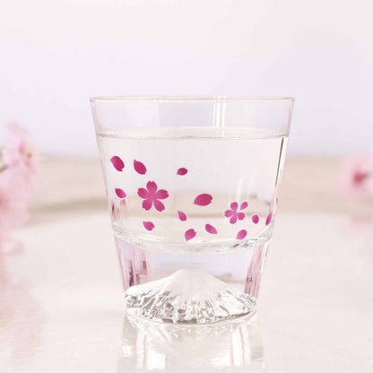 Mt. Fuji x Cherry Blossom Color-changing Rock Glass by Edo Glass