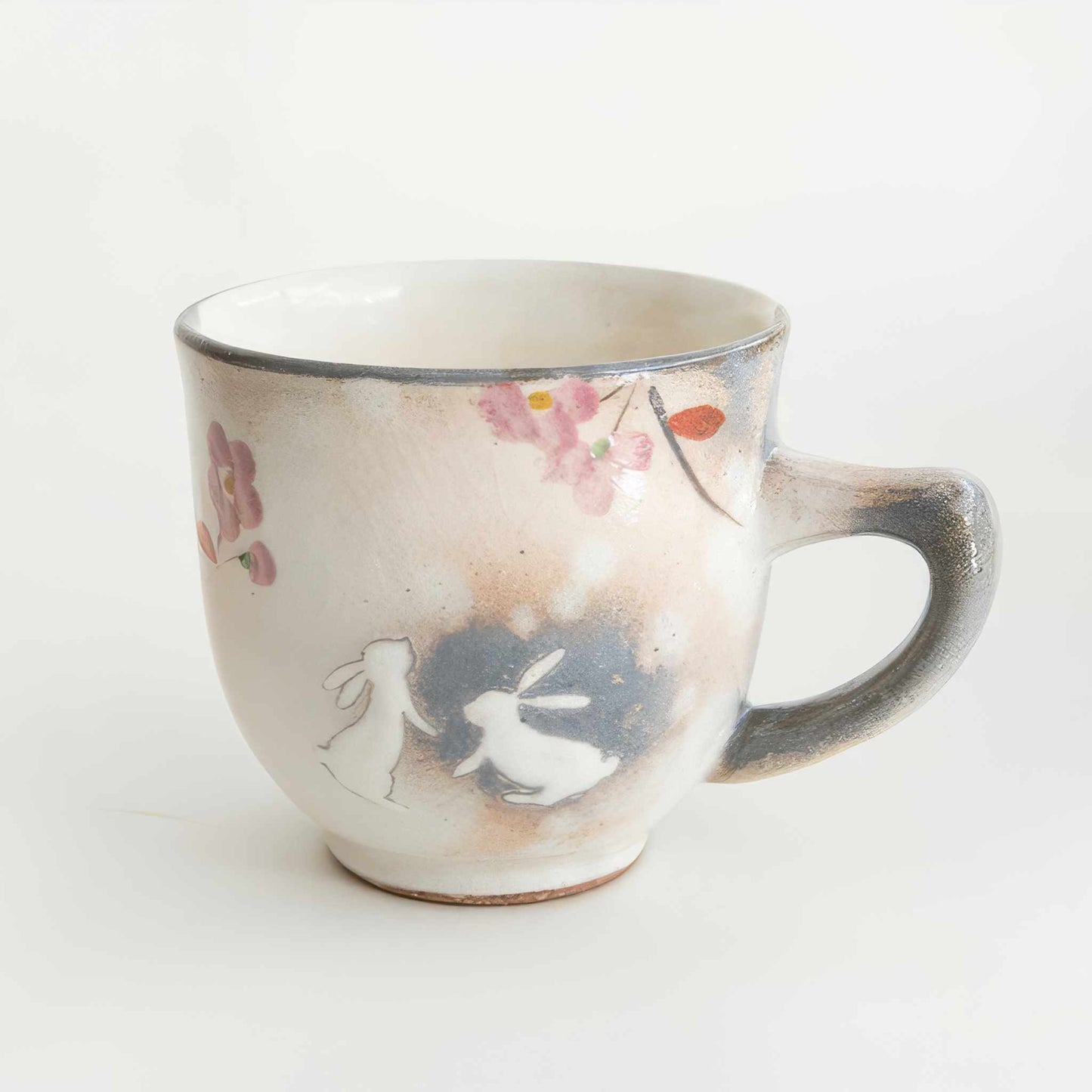 Hana Tobi Rabbit Hasami Ware Handmade Mug - Pink/Blue