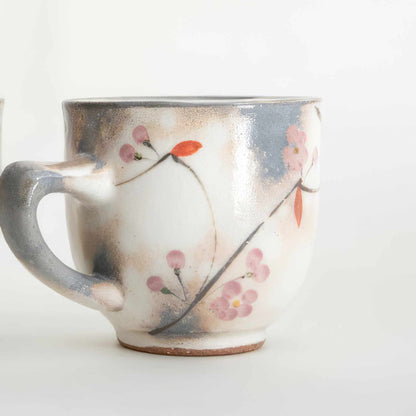Hana Tobi Rabbit Hasami Ware Handmade Mug - Pink/Blue