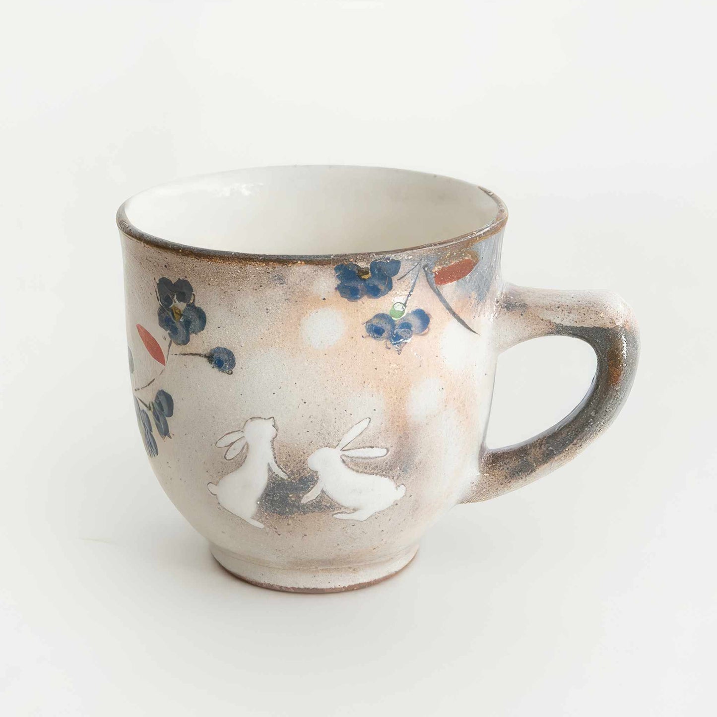 Hana Tobi Rabbit Hasami Ware Handmade Mug - Pink/Blue