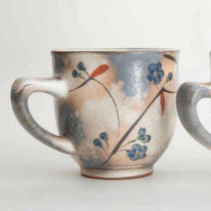 Hana Tobi Rabbit Hasami Ware Handmade Mug - Pink/Blue
