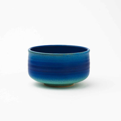 Handmade Hasami Ware Matcha Bowl Set with Whisk - Blue Blower
