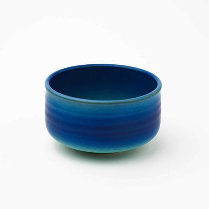 Handmade Hasami Ware Matcha Bowl Set with Whisk - Blue Blower