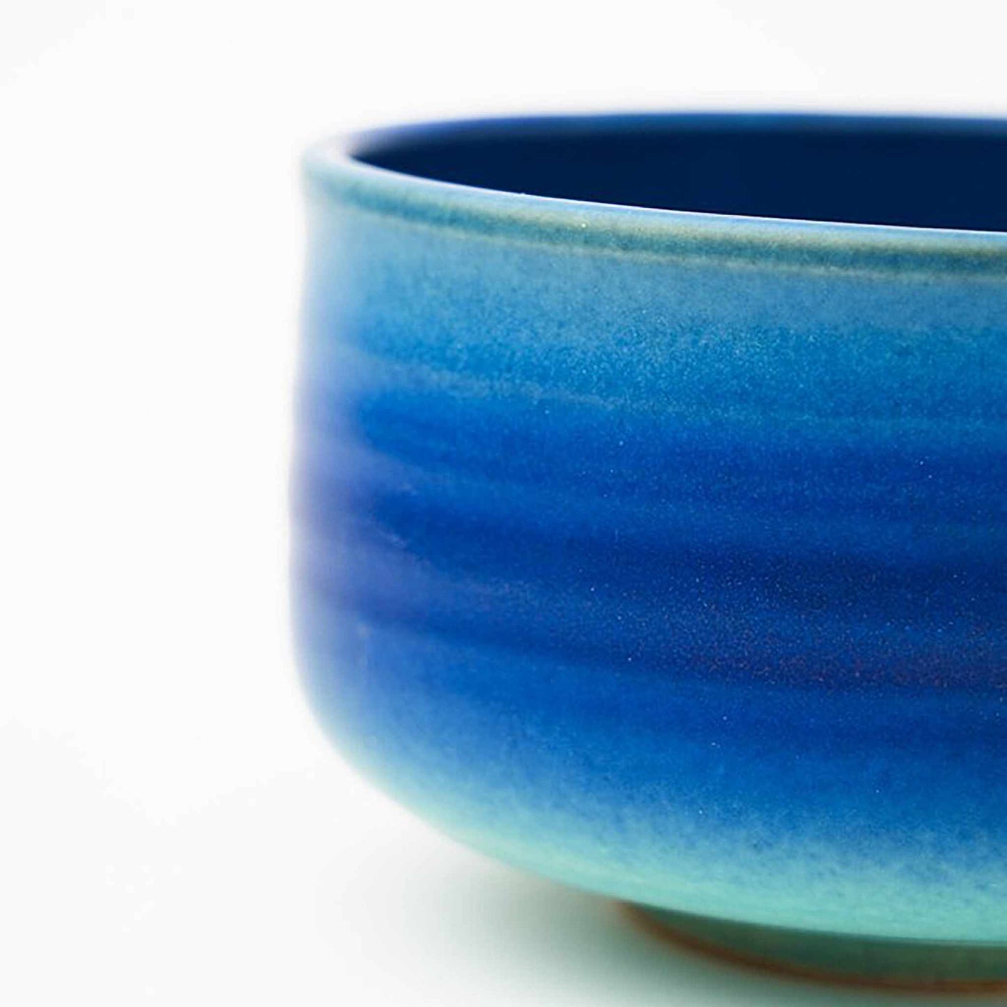 Handmade Hasami Ware Matcha Bowl Set with Whisk - Blue Blower