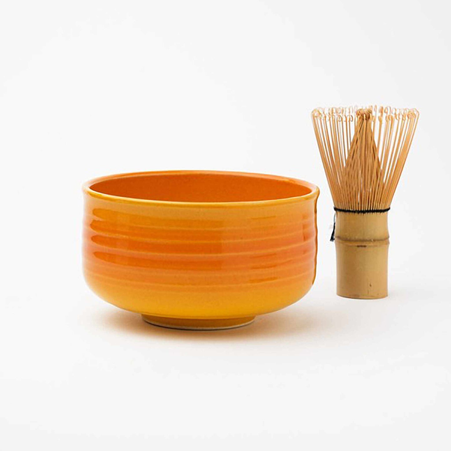 Handmade Hasami Ware Matcha Bowl Set with Whisk - Blue Blower