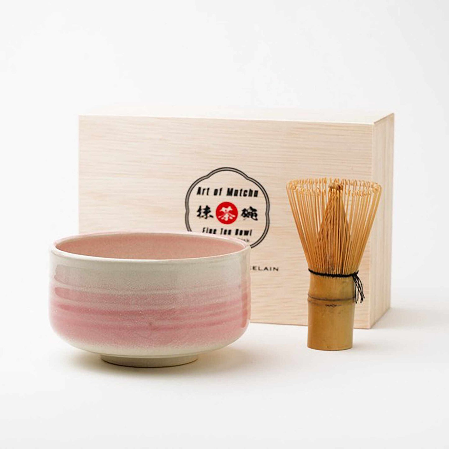 Handmade Hasami Ware Matcha Bowl Set with Whisk - Blue Blower