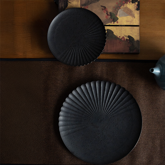 Ocean Bubble Handmade Plate Set - Black