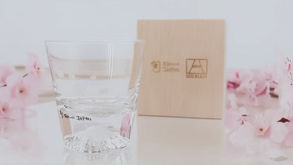 Mt. Fuji x Cherry Blossom Color-changing Rock Glass by Edo Glass