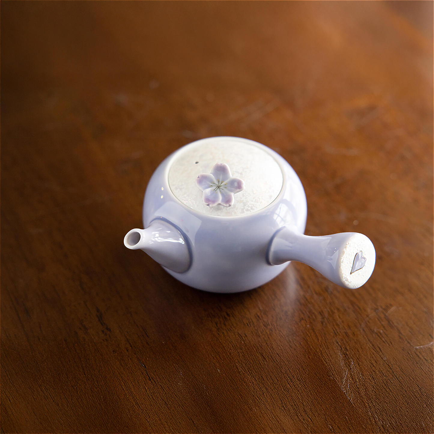 Cherry Blossom Handmade Teapot and Cup Set -  Purple